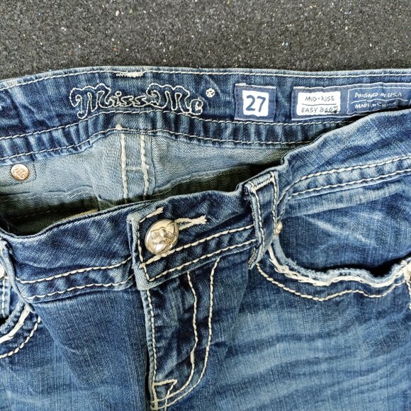 MISS ME jeans Mid Rise Boot Cut size 27 Inseam 31 - Picture 4 of 7